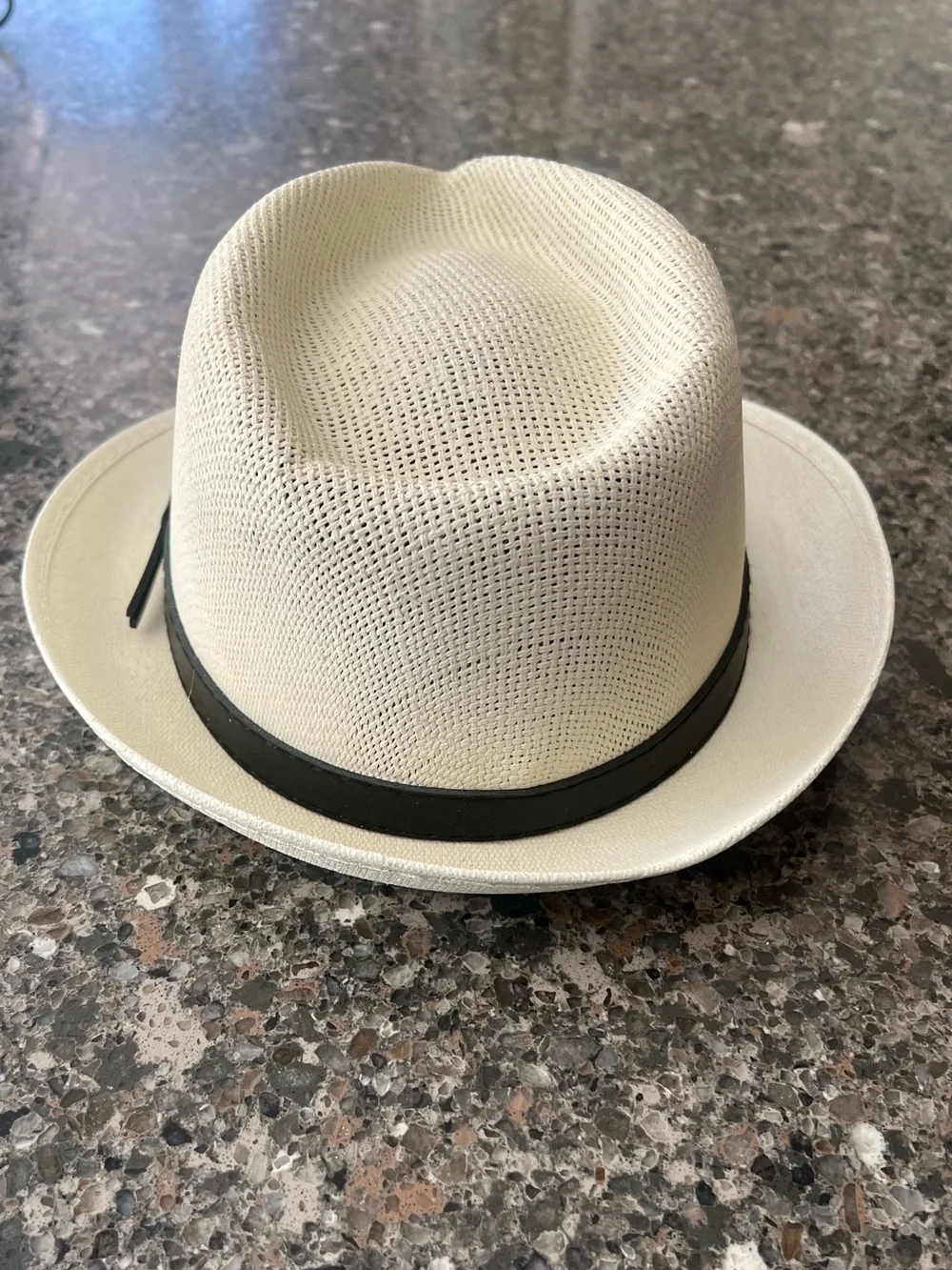 Pau Charlie Cream Straw Fedora with Black Band